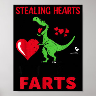 Affiche Voler des cœurs et exploser des pets T Rex Mignon
