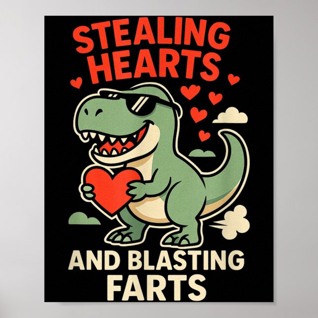 Affiche Voler des cœurs et exploser des pets Trex Enfants  (Devant)