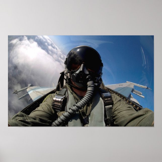 Affiche Voler Le F-16C Fighting Falcon Vue Cockpit (Devant)