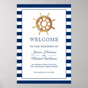 Affiche Volets de direction de la marine nautique Bienvenu