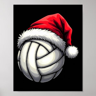 Affiche Volley-ball de Noël Santa Hat
