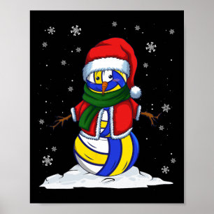 Affiche Volley-ball de Noël Snowman Xmas Volley-ball de sp