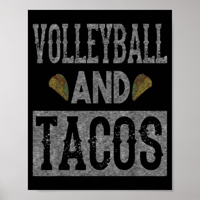 Affiche Volley-ball et Tacos Amusants Taco dévêtus (Devant)