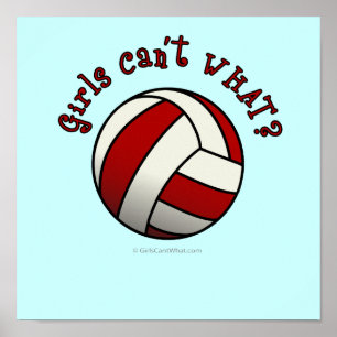 Affiche Volley-ball rouge