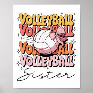 Affiche Volley-ball super Soeur Coquette Bow Volley