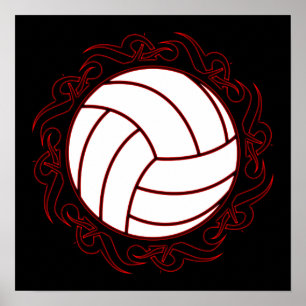 Affiche volley-ball tribal