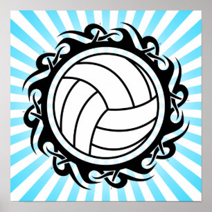 Affiche volley-ball tribal