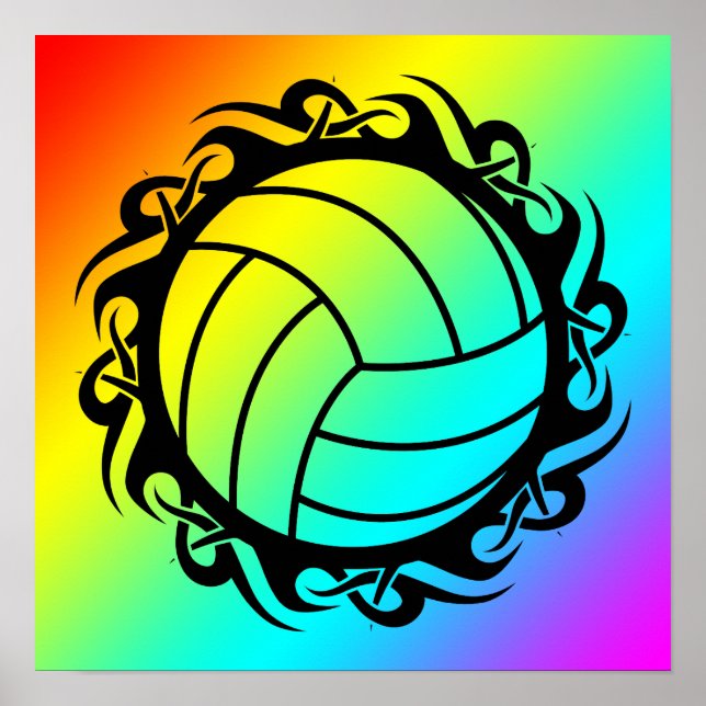 Affiche volley-ball tribal (Devant)