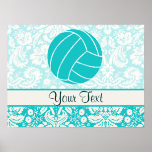 Affiche Volley-ball turquoise