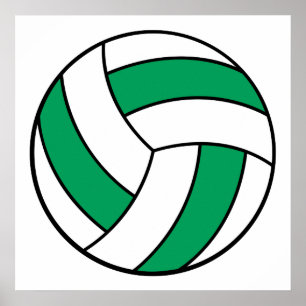 Affiche volley-ball vert et blanc