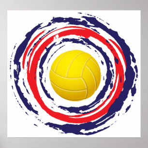Affiche Volley Bleu Rouge Et Blanc 2