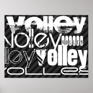 Affiche Volley ; Gris noir et gris foncé