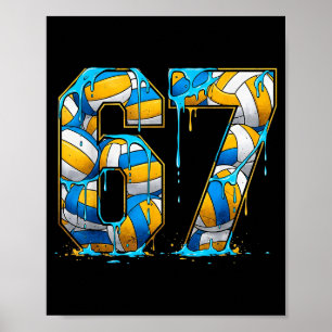 Affiche Volleyball 67 Six Seven Sport Drôle Gen Alpha Z Mo