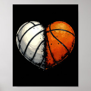 Affiche Volleyball Basketball Ballon Cœur Srts Amant Valen