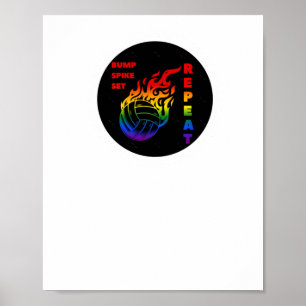 Affiche Volleyball Bump Spike Set Répétition