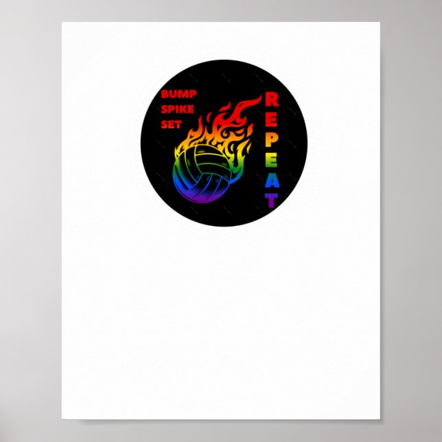 Affiche Volleyball Bump Spike Set Répétition (Devant)