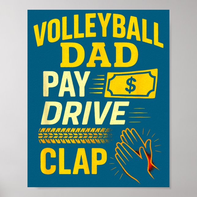 Affiche Volleyball Dad - Funny Proud Father Player  (Devant)