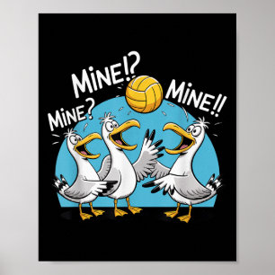 Affiche Volleyball de mouette Mine Mine Plage Oiseau Océan