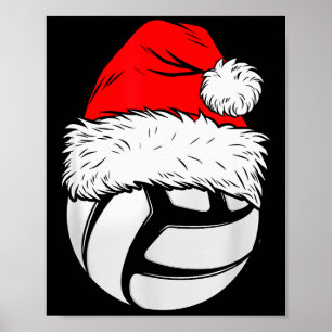 Affiche Volleyball de Noël Chapeau de Père Noël Xmas Assor