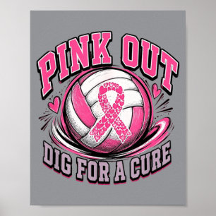 Affiche Volleyball Dig For A Cure Sensibilisation au cance