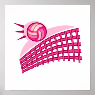 Affiche Volleyball et filet