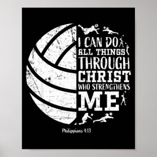 Affiche Volleyball Féminin Adolescent Verset Chrétien Peti