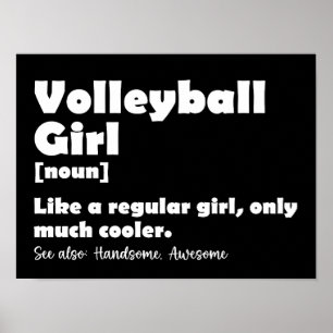 Affiche Volleyball Girl Drôle Définition Volleyball Lover
