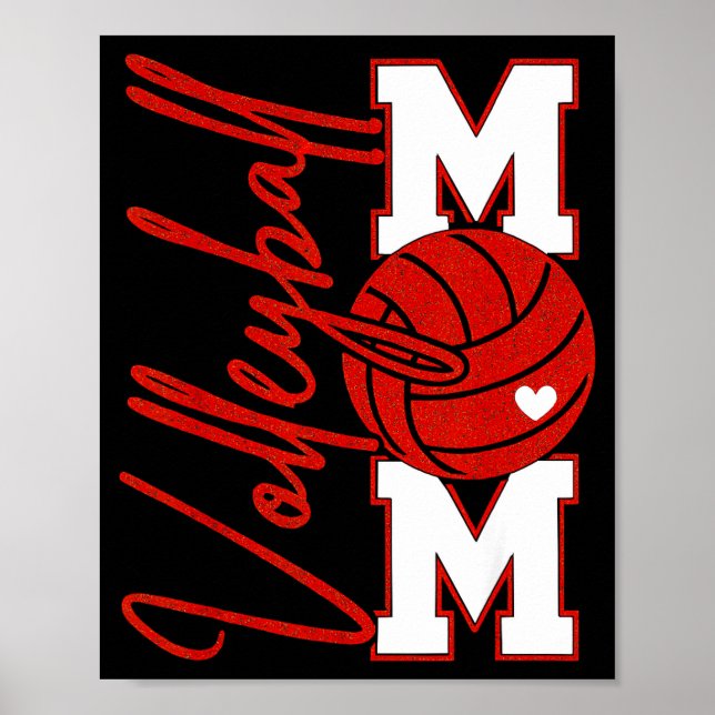 Affiche Volleyball Mom Game Day Mama Srts Volleyball Famil (Devant)