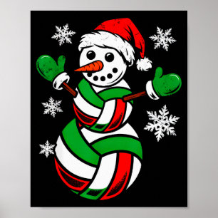Affiche Volleyball Santa Chapeau Bonhomme de Neige Xmas Dr