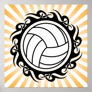 Affiche volleyball tribal