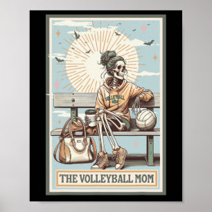 Affiche Volleyll Mom Skeleton Tarot Card Jeu Jour Moth