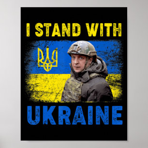 Affiche Volodymyr Zelensky I Stand With Ukraine Ukrainian 