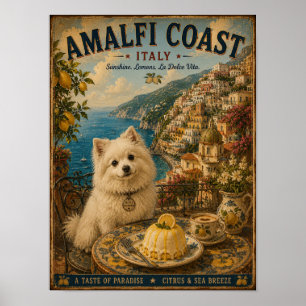 Affiche Volpino Italiano sur la Côte amalfitaine Voyage vi