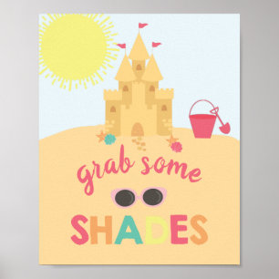 Affiche Vols de soleil d'anniversaire de plage en faveur S