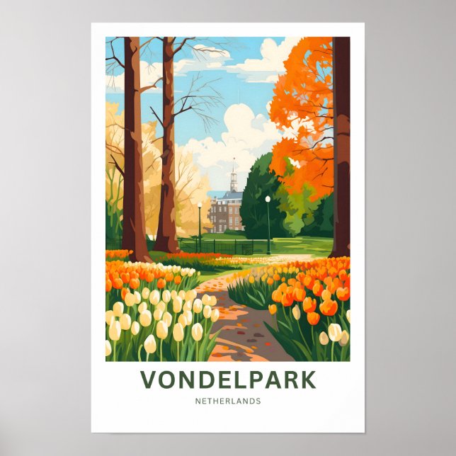 Affiche Vondelpark Pays-Bas Travel Print (Devant)