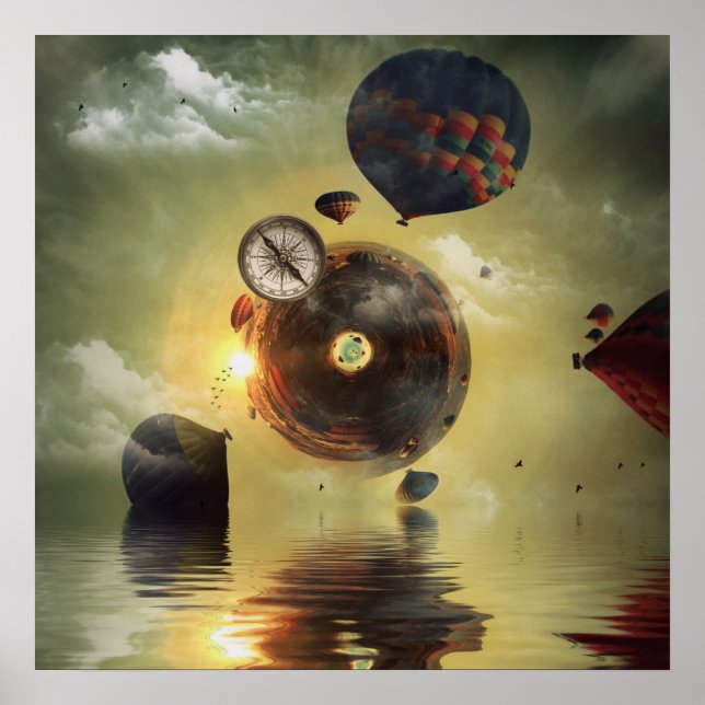 Affiche Vortex de trou noir des ballons à air chaud (Devant)