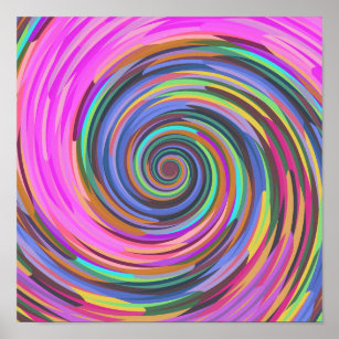 Affiche Vortex tourbillon 3d coloré arrière-plan abstrait