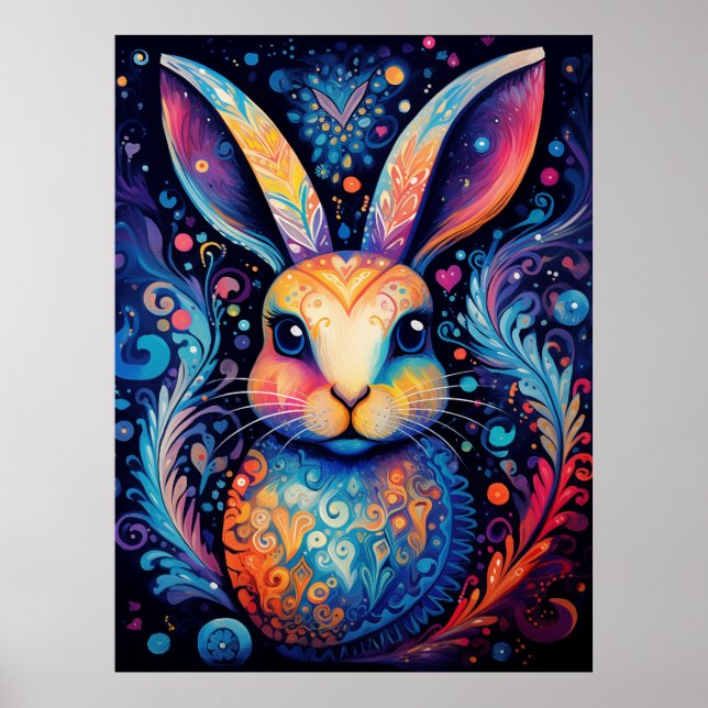 Affiche Vortex Vivid : Joie de lapin en fleurs (Devant)