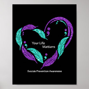 Affiche Vos problèmes de vie Semicolon Prévention du suici