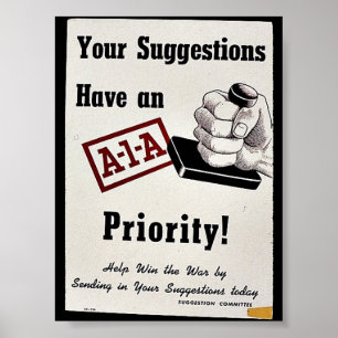 Affiche Vos Suggestions Ont Une Priorité A-1-A