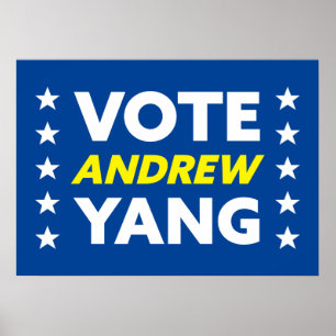 Affiche Vote Andrew Yang Maire de New York Stars Blue