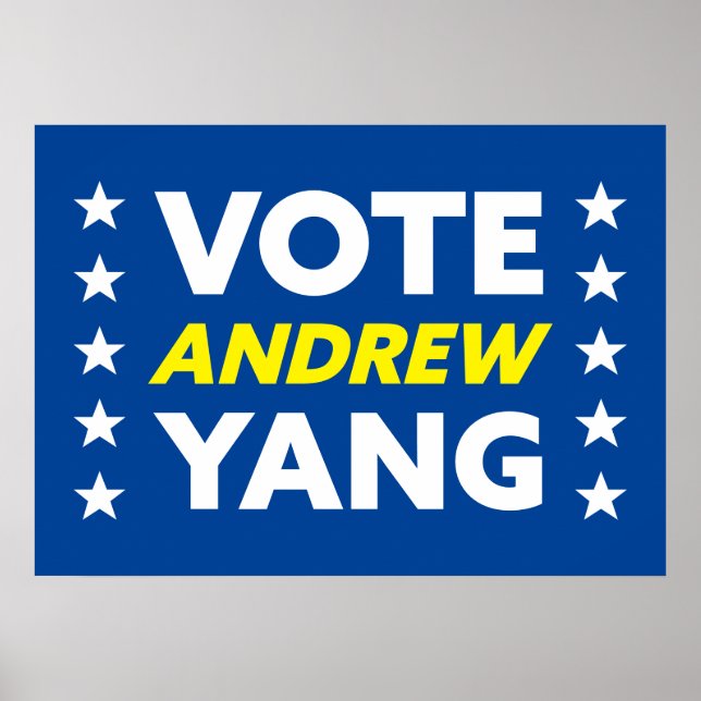 Affiche Vote Andrew Yang Maire de New York Stars Blue (Devant)
