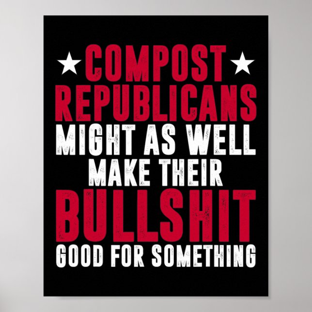 Affiche Vote anti-républicain Démocrate Compost Républicai (Devant)