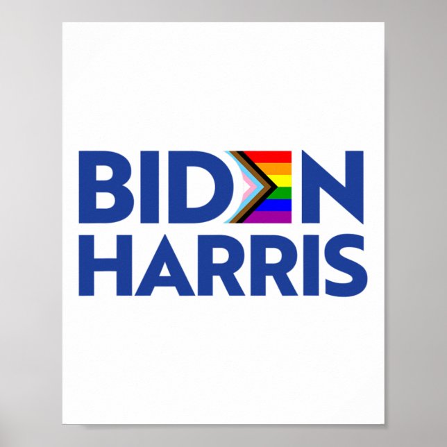 Affiche Vote Biden Harris Lgbt Lgbtq Progrès Fierté Drapea (Devant)