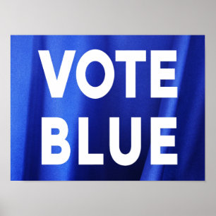 Affiche Vote Blue sur Blue Silk Photo Election