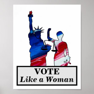 Affiche VOTE comme une femme Statue de la Liberté Lady Jus