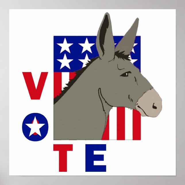 AFFICHE VOTE DÉMOCRATE DONKEY (Devant)