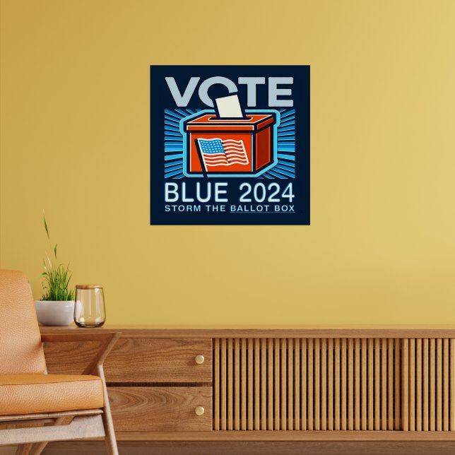 Affiche Vote élection présidentielle bleue 2024 (Salon 2)