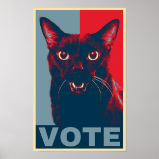 Affiche VOTE, featuring Manny Halloween Cat