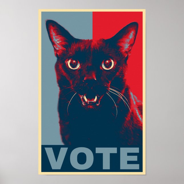 Affiche VOTE, featuring Manny Halloween Cat (Devant)